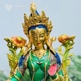  Tượng Tara Xanh Mật Tông [Kim Cương Hỷ Lạc] Đồng Vẽ Màu 