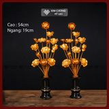  Bình Hoa Sen Hợp Kim Trang Trí Ban Thờ [Kim Cương Hỷ Lạc] Cặp Bình Sen Hợp Kim Nhiều Kích Thước 
