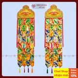  Phướn Đầu Rồng [Kim Cương Hỷ Lạc] Vải Gấm Thêu 120x30 cm (Giá 1 Chiếc) 