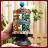  Kinh Luân Đồng Để Bàn Xoay Tay [Kim Cương Hỷ Lạc] Kinh Luân Chế Tác Thủ Công Nepal Hàng Hiếm Có 
