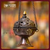  Lư Xông Đồng Có Dây Xích Nepal [Kim Cương Hỷ Lạc] 10x14cm 