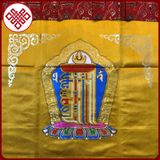  Rèm Cửa Trang Trí Bàn Thờ Mật Tông [Kim Cương Hỷ Lạc] Bát Cát Tường - Kalachakra Nền Vàng 