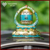  Kinh Luân Xoay Trang Trí Taplo Ô Tô [Kim Cương Hỷ Lạc] Mang Lại Bình An Và May Mắn, Mẫu Hợp Kim Năng Lượng Mặt Trời 