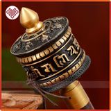  Kinh Luân Cầm Tay Phong Cách Cổ 4000 Biến Chú [Kim Cương Hỷ Lạc] Chất Liệu Đồng Cán Gỗ 