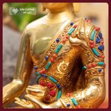  Tượng Phật Thích Ca Mâu Ni Đồng Mạ Vàng [ Kim Cương Hỷ Lạc] Tượng Thích Ca Thủ Công Nepal- Hàng Hiếm 