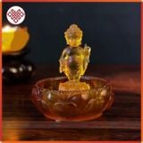  Bộ Tắm Phật Đản Sanh Mini Mật Tông [Kim Cương Hỷ Lạc] Lưu Ly 12Cm Kèm Gáo Và Chậu 