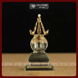  Tháp Xá Lợi Thủy Tinh Trong Suốt [Kim Cương Hỷ Lạc] Cao 12Cm 