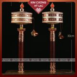  Kinh Luân Cầm Tay Xoay Hợp Kim Màu Vàng Loại 28cm Kim Cương Hỷ Lạc 