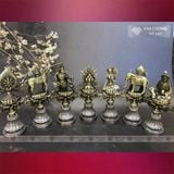  Thất Bảo Luân Vương, Bộ Thất Bảo Cúng Phật Mật Tông [Kim Cương Hỷ Lạc] Hợp Kim Vẽ Màu 17Cm 