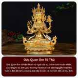  Tượng Phật Quan Âm Tứ Thủ Mật Tông [Kim Cương Hỷ Lạc] 33 Cm Nepal 