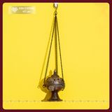  Lư Xông Đồng Có Dây Xích Nepal [Kim Cương Hỷ Lạc] 10x14cm 