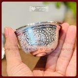  Chén Cúng, Ly Cúng Dường Chất Liệu Bạc S99 Cao Cấp [Kim Cương Hỷ Lạc] Ly Cúng Phật Bạc Viền Đồng 