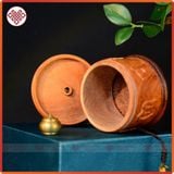  Vỏ Kinh Luân Cầm Tay [Kim Cương Hỷ Lạc] Gỗ Đàn Hương Đỏ 20Cm 