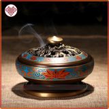  Lư Hương Đốt Trầm Lư Xông Trầm [Kim Cương Hỷ Lạc] Bằng Đồng 