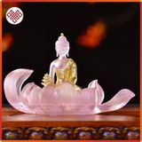  Tượng Phật Dược Sư Mật Tông [Kim Cương Hỷ Lạc] Lưu Ly Thiếp Vàng 12cm 