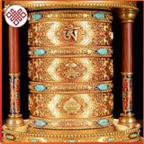  Kinh Luân Điện Phong Thủy Để Bàn - Bánh Xe Mani Mật Tông [Kim Cương Hỷ Lạc] Cẩn Đá Cao Cấp 