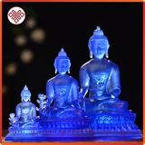  Tượng Phật Dược Sư Mật Tông [ Kim Cương Hỷ Lạc] Lưu Ly Xanh Dương 18cm 