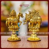  Thất Bảo Luân Vương, Bộ Thất Bảo Cúng Dường Mật Tông [Kim Cương Hỷ Lạc] Đồng Vàng, Đồng Vẽ Màu 11Cm 