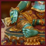  Tượng Tara Xanh Đồng Vẽ Màu Cao Cấp [Kim Cương Hỷ Lạc] Diện Tượng Cực Đẹp - Nhiều Kích Thước 