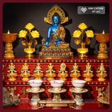  Tượng Phật Dược Sư Lưu Ly Quang Vương Phật [Kim Cương Hỷ Lạc] Tượng Dược Sư Đồng Vẽ Màu Cao Cấp 