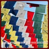  Cờ Lung Ta Mật Tông, Cờ Cầu Nguyện Phật Giáo [Kim Cương Hỷ Lạc] 20x15cm, dây 2m 