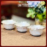  Chén Cúng, Ly Cúng Dường Chất Liệu Bạc S99 Cao Cấp [Kim Cương Hỷ Lạc] Ly Cúng Phật Bạc Viền Đồng 