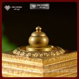  Tháp Xá Lợi Đồng Mạ Vàng Cẩn Đá [Kim Cương Hỷ Lạc] Cao 18Cm 36Cm 