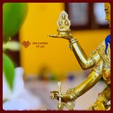  Tôn Tượng Phật Đảnh Tôn Thắng, Tượng Phật Đảnh [Kim Cương Hỷ Lạc] Đồng Mạ Vàng 47Cm 