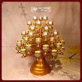  Tháp Chân Đèn Nến Bơ - Tháp Đèn Trang Trí Ban Thờ [Kim Cương Hỷ Lạc] Chân Đèn Hợp Kim Cao Cấp 