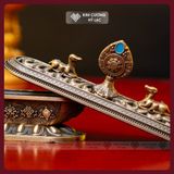  Lư Xông Hợp Kim Song Lộc, Lư Xông Trầm Cao Cấp [Kim Cương Hỷ Lạc] Lư Xông Khói Bát Cát Tường 