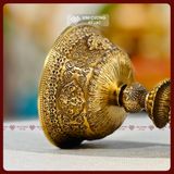  Chân Đèn Đồ Thờ Cúng Mật Tông [Kim Cương Hỷ Lạc] Đồng Mạ Vàng Cao Cấp 