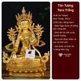  Tượng Phật Tara Trắng Mật Tông [Kim Cương Hỷ Lạc] 33Cm Nepal 