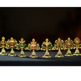  Bát Cát Tường Trang Trí Ban Thờ Mật Tông [Kim Cương Hỷ Lạc] Hợp Kim Vẽ Màu 8Cm 