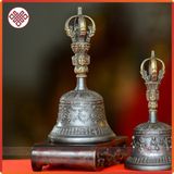  Chuông Cầm Tay Mật Tông [Kim Cương Hỷ Lạc] 5 Chấu Đen 