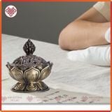  Lư Xông Trầm - Lư Đốt Hương Trầm Mật Tông [Kim Cương Hỷ Lạc] Hình Hoa Sen Cổ Điển Mẫu Mới Loại Mới 