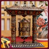  Kinh Luân Để Bàn Cổ Điển-Kinh Luân Thủ Công Nepal [Kim Cương Hỷ Lạc] Kinh Luân Đồng Để Bàn Hàng Hiếm 