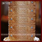  Kinh Luân Điện 25 Triệu Biến Lục Tự [Kim Cương Hỷ Lạc] Đồng Mạ Vàng Cao Cấp 28Cm Bảo Hành 1 Năm 