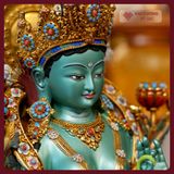  Tượng Tara Xanh Đồng Vẽ Màu Cao Cấp [Kim Cương Hỷ Lạc] Diện Tượng Cực Đẹp - Nhiều Kích Thước 