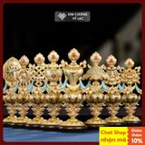  Bát Cát Tường Mật Tông [Kim Cương Hỷ Lạc] Đồng Mạ V.À.N.G Cao 16 Cm 