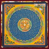  Tranh Mandala Vẽ Tay Nepal, Tranh Mandala 50x50cm [Kim Cương Hỷ Lạc] Tranh Phật Giáo Vẽ Tay Nepal 