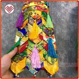  Lọng Trang Trí Bàn Thờ Mật Tông [Kim Cương Hỷ Lạc] Hình Trụ Vải Gấm - Dài 40Cm 