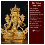  Tượng Phật Tara Xanh Mật Tông - Green Tara [Kim Cương Hỷ Lạc] 33Cm Nepal 