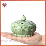  Lư Xông Trầm Lư Đốt Hương Trầm Gốm Trang Trí Bàn Thờ Mật Tông [Kim Cương Hỷ Lạc] Siêu Đẹp 