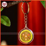  Móc Khóa Phong Thủy Bình An Biểu Tượng Kalachakra [Kim Cương Hỷ Lạc] Lục Tự Chân Ngôn Xuất Xứ Nepal 