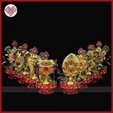  Bát Cát Tường Hợp Kim [Kim Cương Hỷ Lạc] Vẽ Màu 10Cm 