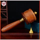  Vỏ Kinh Luân Cầm Tay [Kim Cương Hỷ Lạc] Gỗ Đàn Hương Đỏ 20Cm 