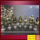  Thất Bảo Luân Vương, Bộ Thất Bảo Cúng Phật Mật Tông [Kim Cương Hỷ Lạc] Hợp Kim Vẽ Màu 17Cm 