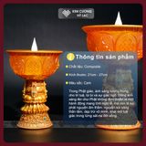  Chân Đèn Thắp Sáng Bàn Thờ [Kim Cương Hỷ Lạc] Chân Đèn LED Cúng Dường Sạc Pin Nhiều Kích Thước 