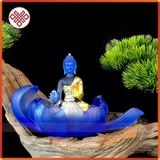  Tượng Phật Dược Sư Mật Tông [Kim Cương Hỷ Lạc] Lưu Ly Chất Liệu 100% Lưu Ly Cao Cấp 19cm 