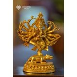  Tượng Ganesha [ Kim Cương Hỷ Lac ] Nepal Đồng Mạ Vàng 10Cm 
